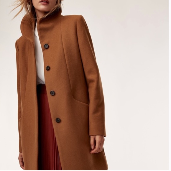 Aritzia Jackets & Blazers - Aritzia Wilfred The Cocoon Coat Long Camel Size Large